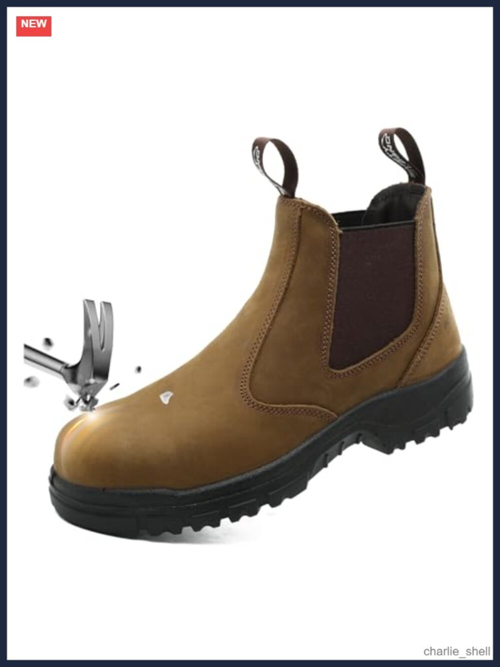 Composite Toe Chelsea Work Boots Leather Slip On Safety